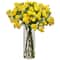 17" Golden Yellow Flower Arrangement in Glass Cylinder Vase